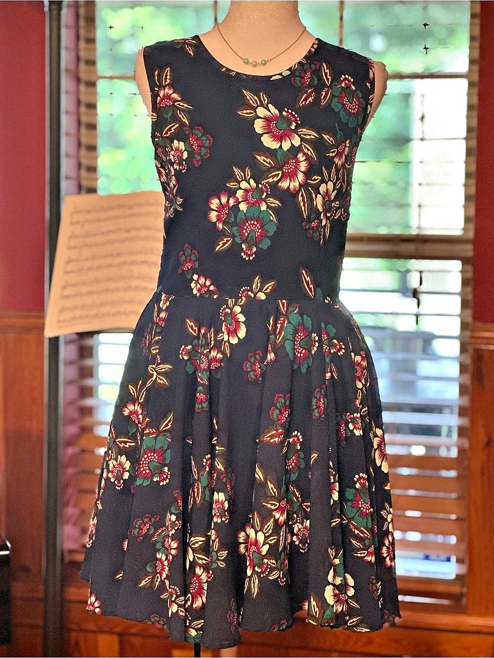 maison Jules Floral Mini Dress in Blue with Paisley Size Medium Good Condition